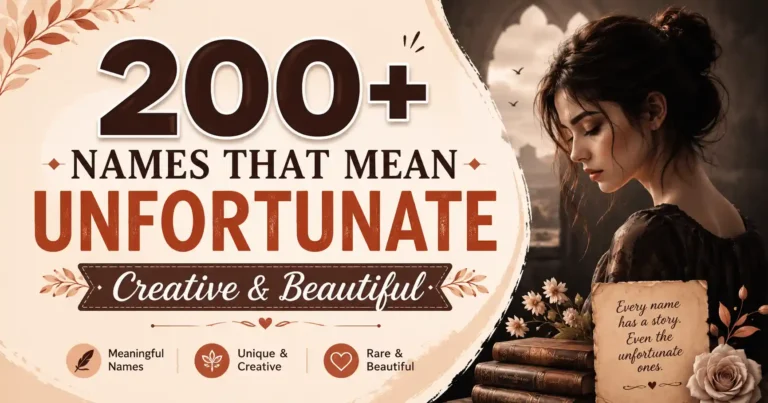 200+ Names That Mean Unfortunate Creative & Beautiful